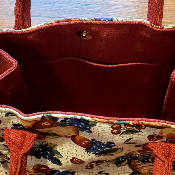 New Longaberger Homestead Collection Fruit Handbag Purse Tote Bag Small - Picture 6 of 11